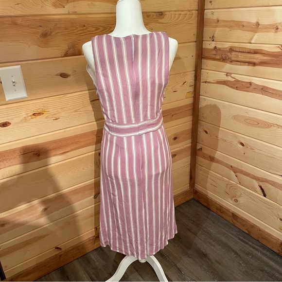 Lulu's Mauve Striped Button-Down Midi Dress - Picture 8 of 8